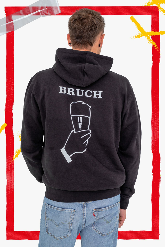 Hoodie - "Bierglas" - schwarz