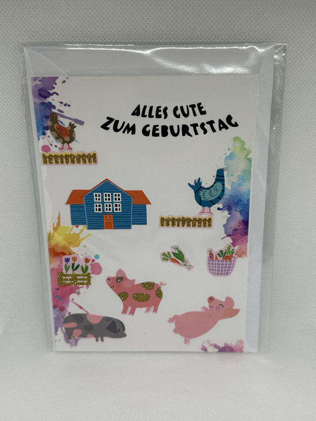 Geburtstagskarte Bauernhof