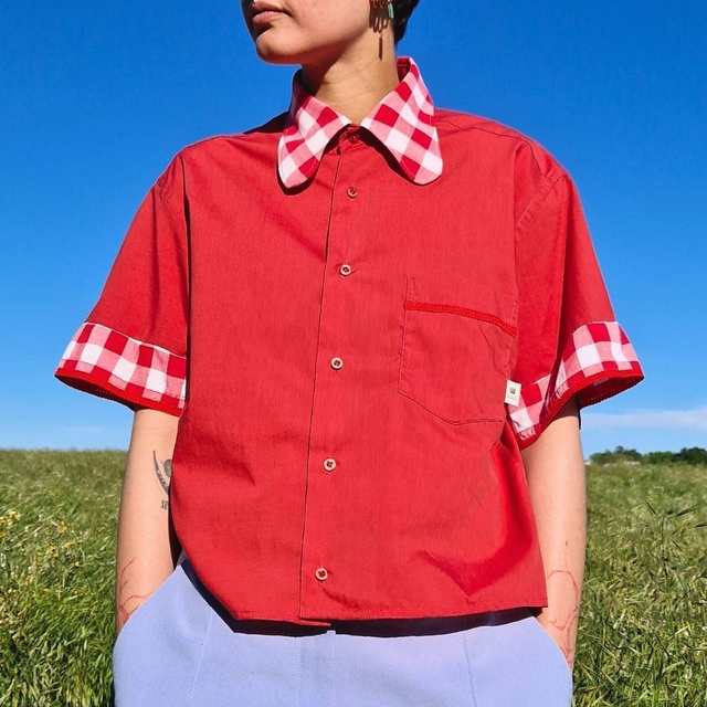 Chemise upcyclée Gabrielle – Taille S