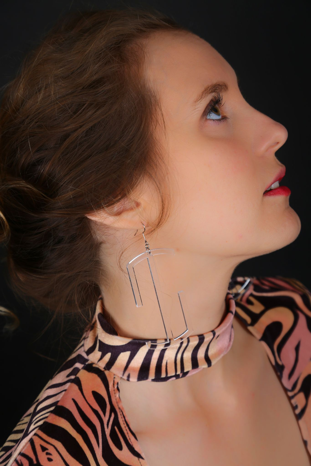Boucles d&#039;oreilles &quot;érosion&quot; - PMMA transparent - Collection Apu