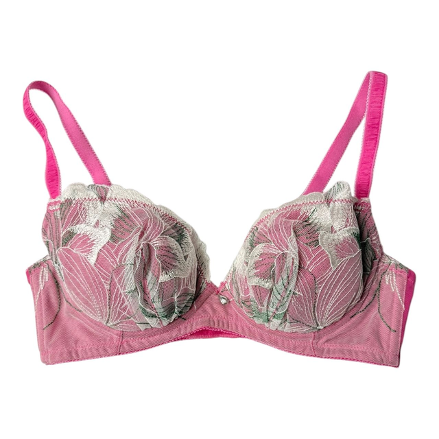 Pink + green mesh Japanese Bra UK 32B  