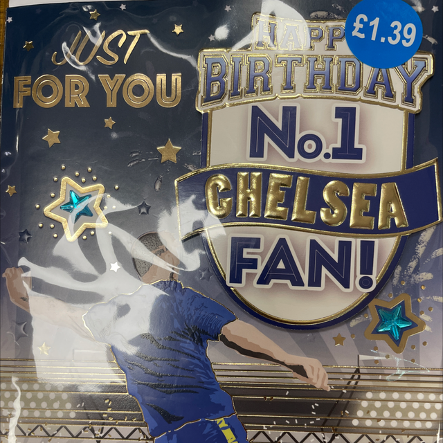 No 1 Chelsea fan birthday card