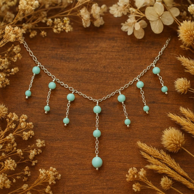 Collier Howlite Turquoise ~Stabilité, Patience, spiritualité