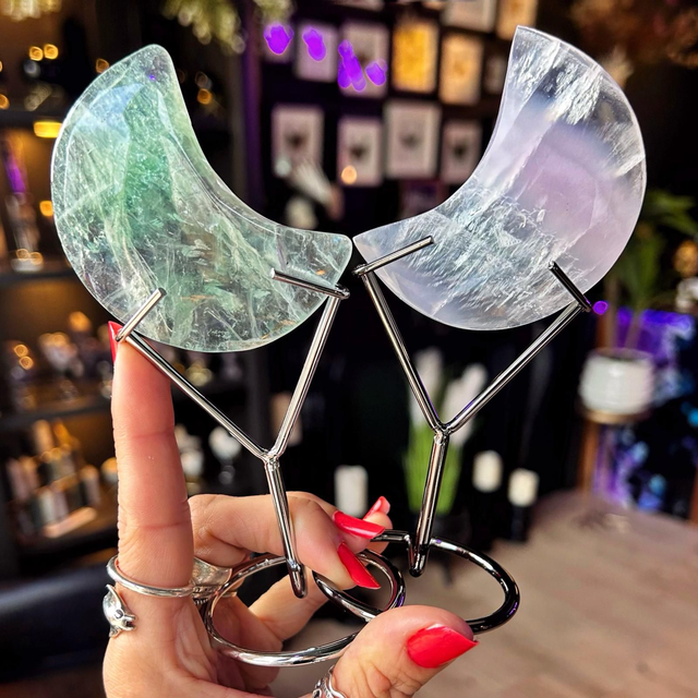 Fluorite moon on Stand