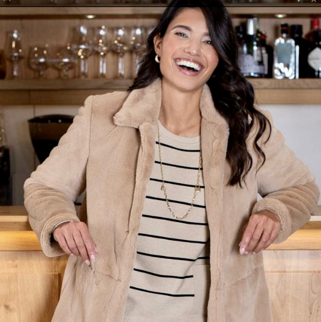 weiche  Teddyjacke beige klassischer Style 