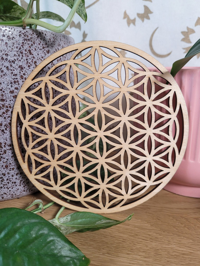 Fleur de Vie en bois naturel - 15 cm