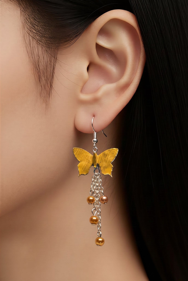 Boucles d'oreilles papillon upcycling