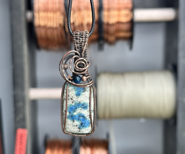K2 Jasper pure copper wire wrapped pendant 