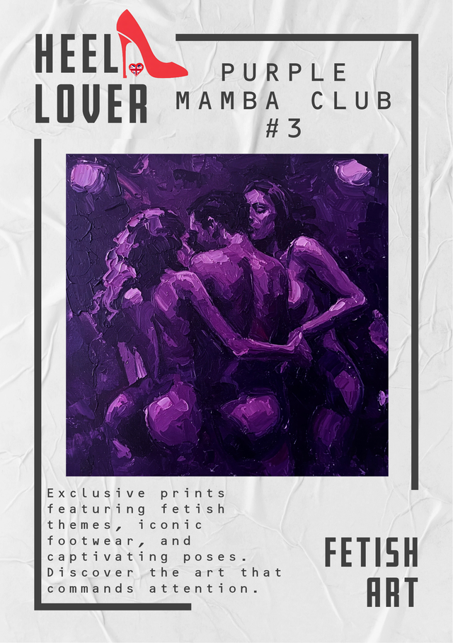 Purple Mamba Club #3 600mm x 600mm x 20mm Canvas Print  