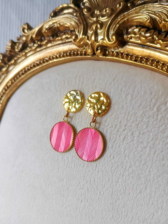 Boucles d'oreilles MARTELÉE Chevron rose