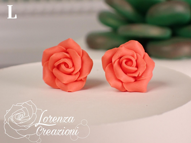 Orecchini a lobo rose corallo/flamingo