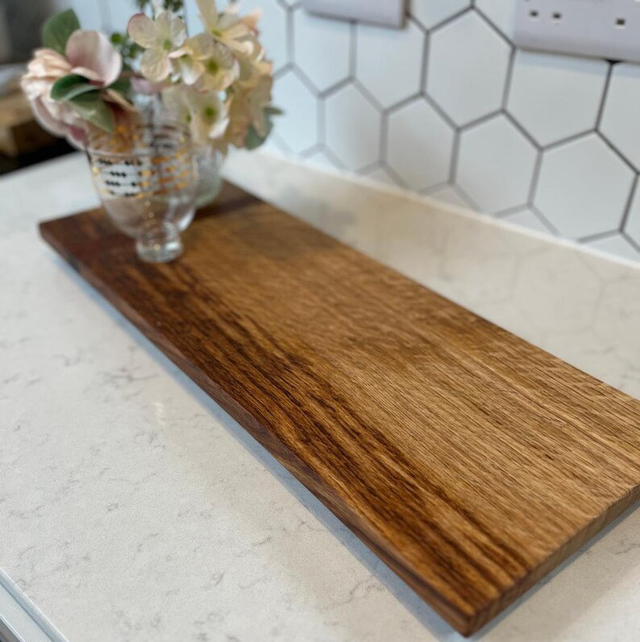 SOLD SOLD SOLD Oak chopping/cutting board with African Utile inlay