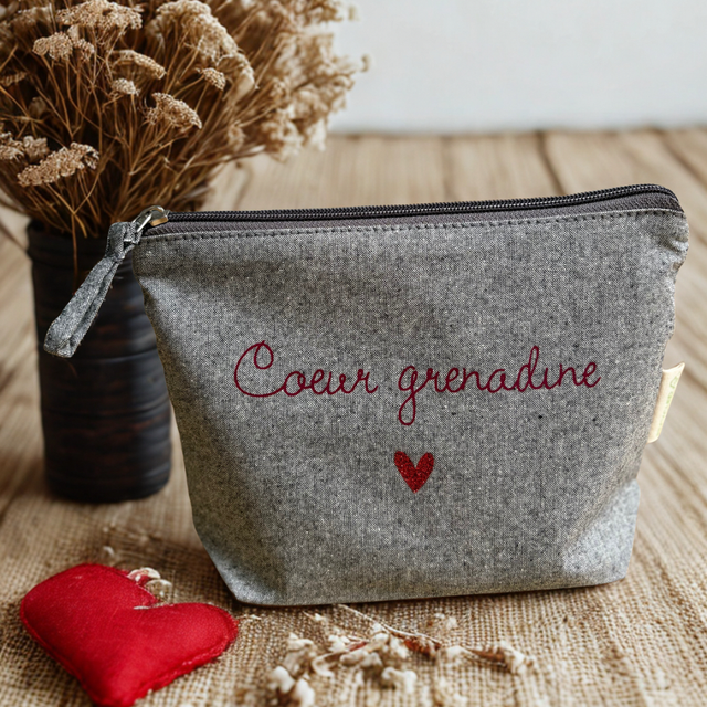 Georgette la petite pochette - Cœur grenadine