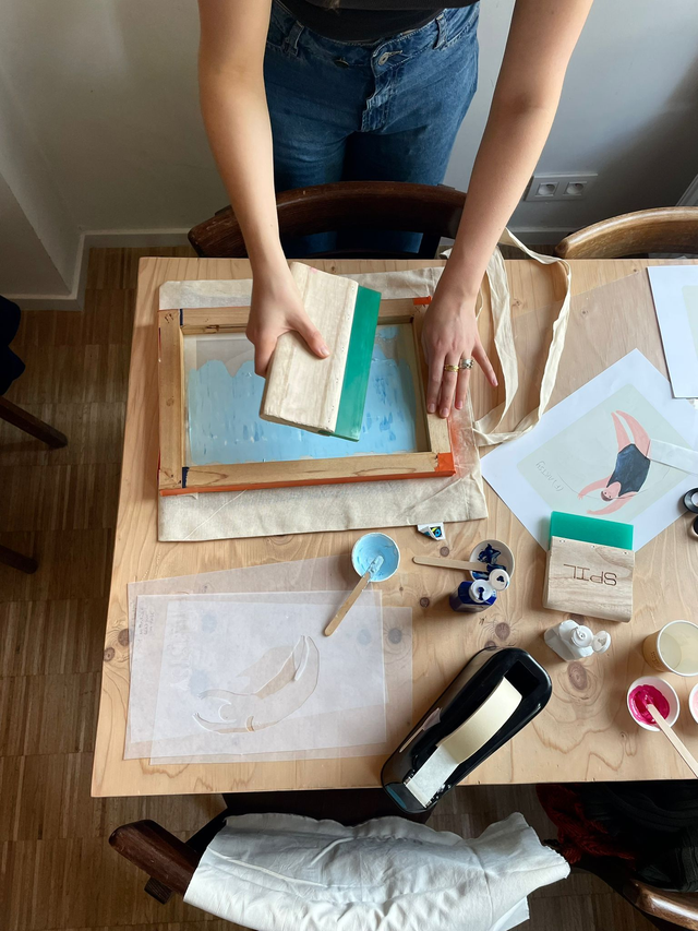 Zeefdrukken op 19 april