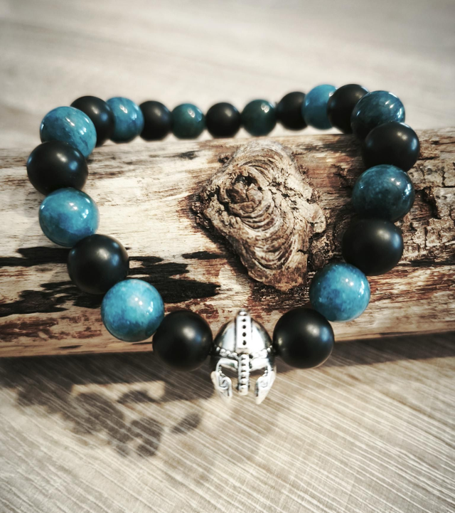 Viking Apatite et Onyx noir 10mm