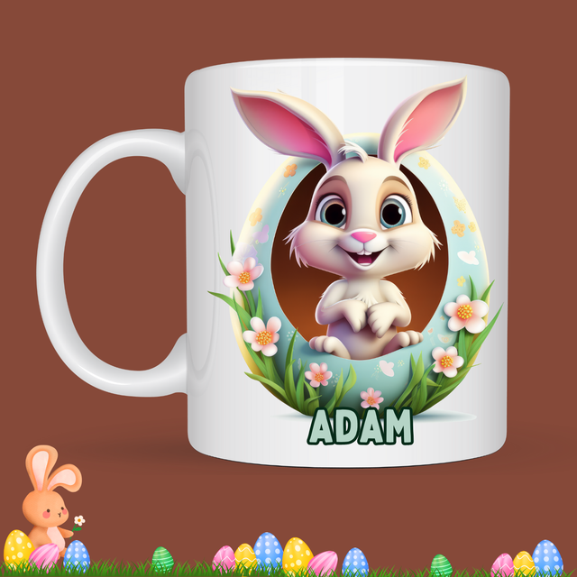 Mug de Pâques "Coquille d'oeuf" modèle 3, prénom au choix   