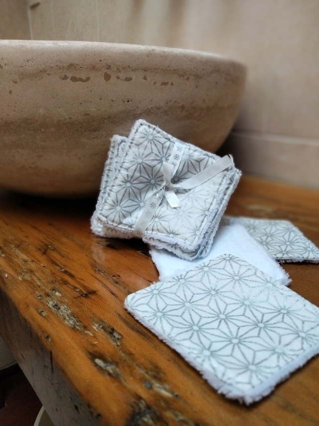 Lingettes lavables Tokyo argenté