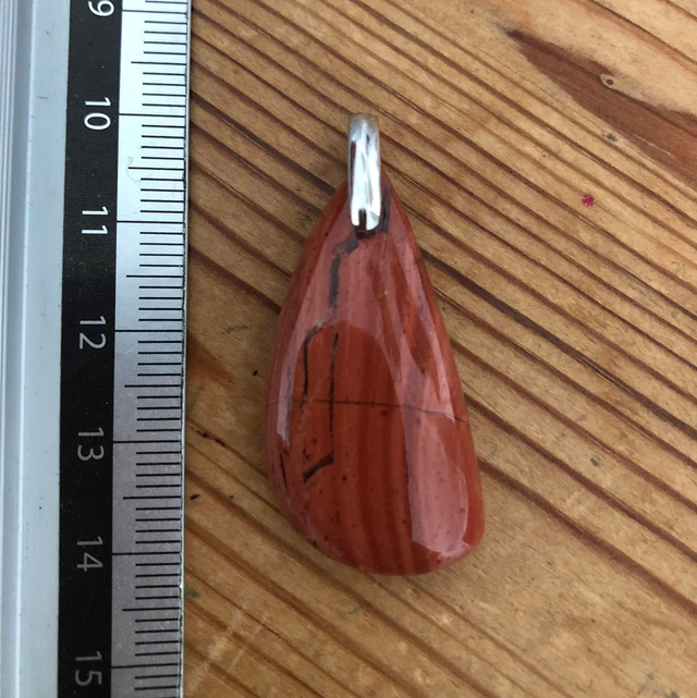 Pendentif en Jaspe Roupe et bélière argent 