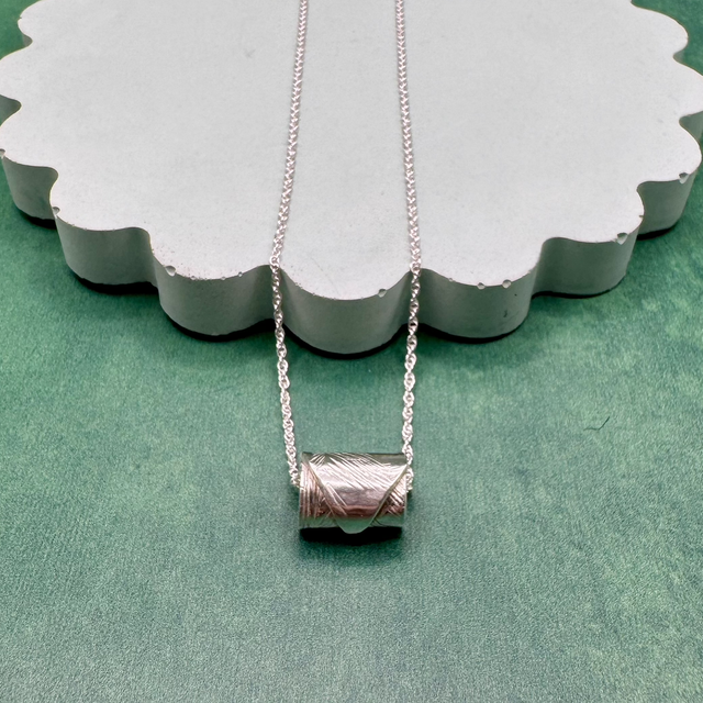 Silver Tactile Wrap Bead