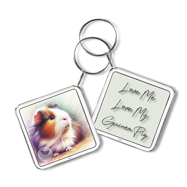 Artistic guinea pig image Square Keyring (GP04)