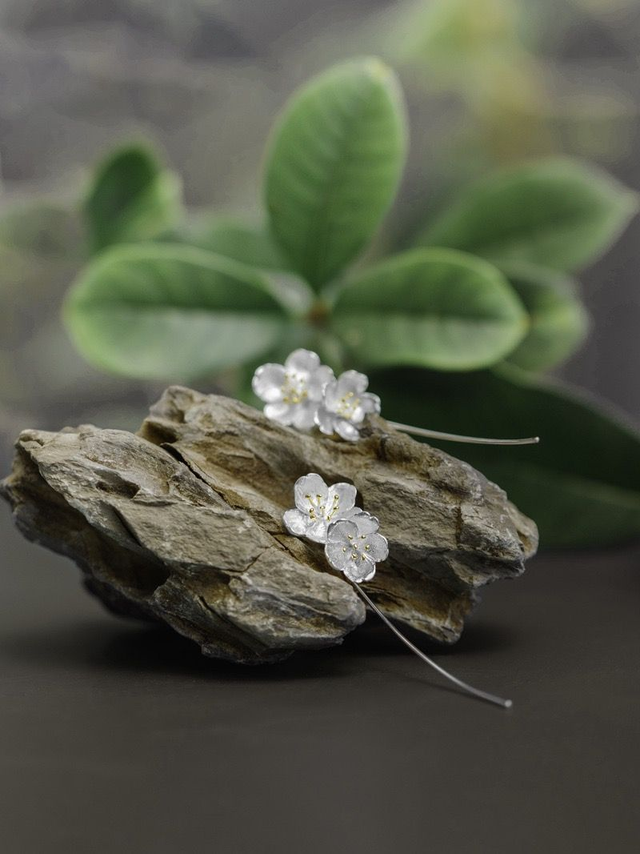 Sakura Silver Earrings