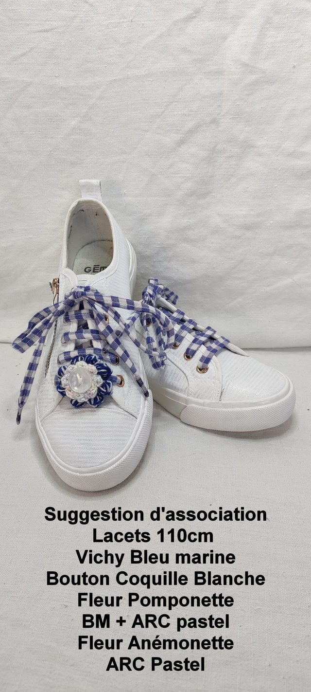 Petits Pas Fleuris Vichy Bleu Marine