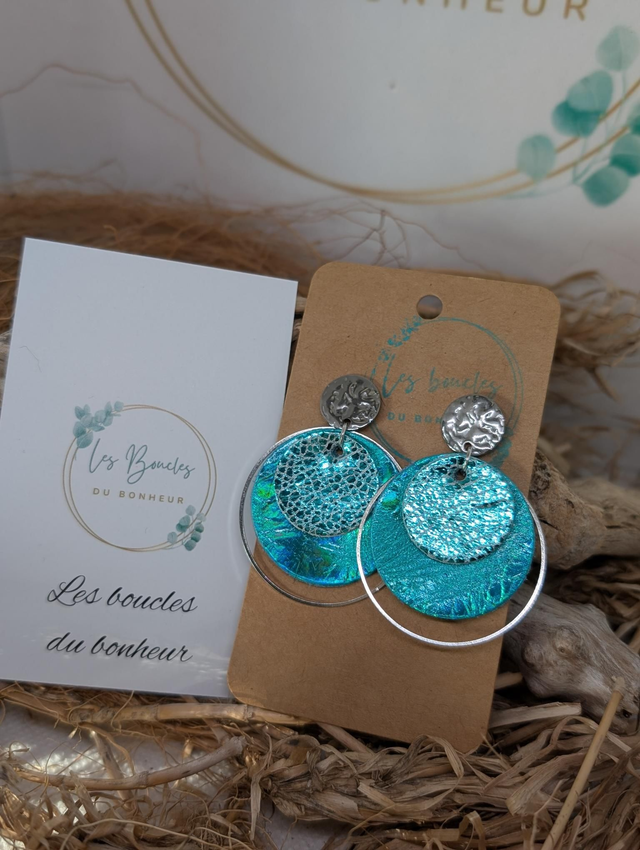 Boucles d&#039;oreilles Moon turquoise e038