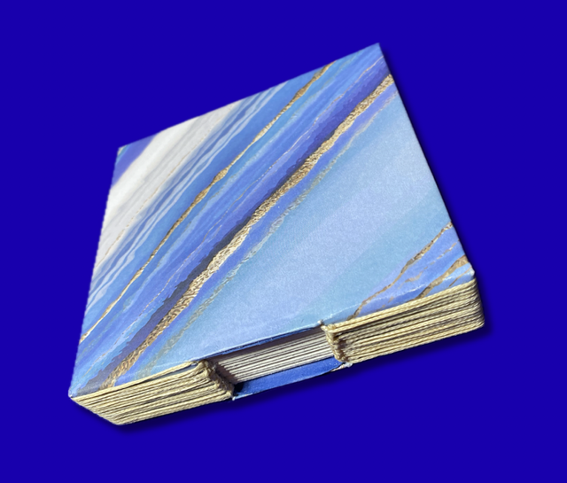 Long Stitch Binding Mini Marbled Notebook