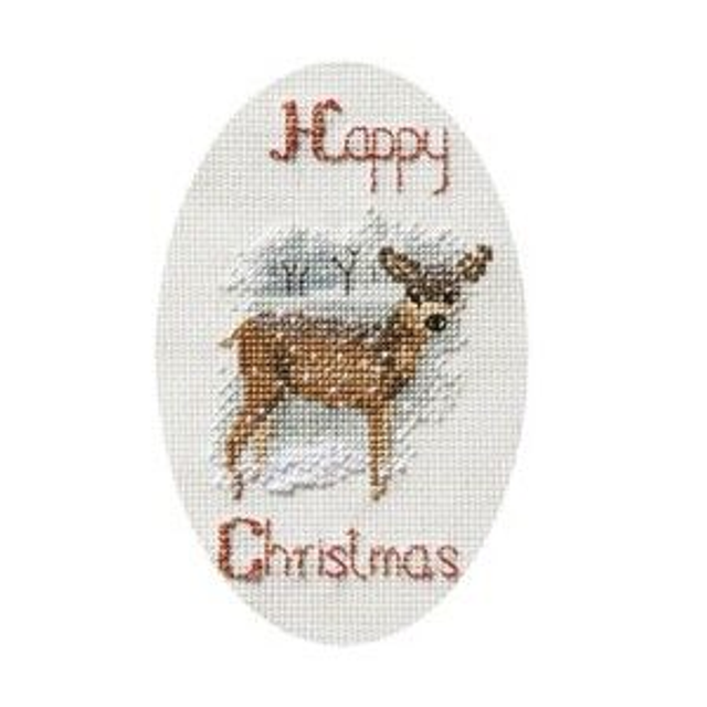 Kerstkaart "Deer in a snow storm" (56)