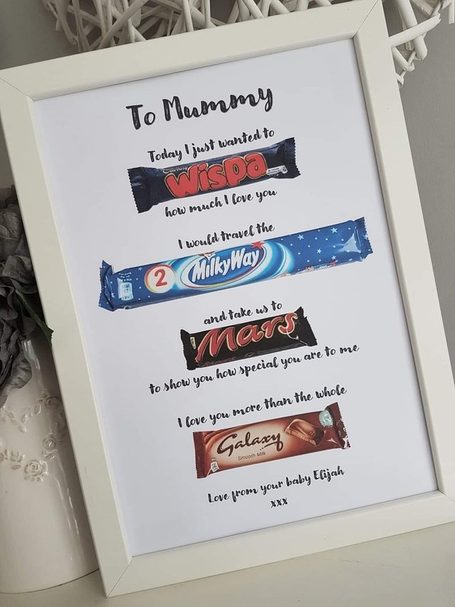 Mummy chocolate A4 print &amp; frame | Gifts for chocolate lovers 