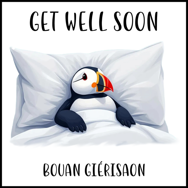 100 CARD - OCCASION GET WELL SOON PUFFIN