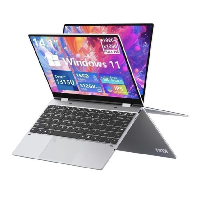PC Portable KUU 2-en-1 | 14" FHD Tactile - Intel Core i3-1315U - RAM 16Go - SSD 512Go -Rotation à 360°