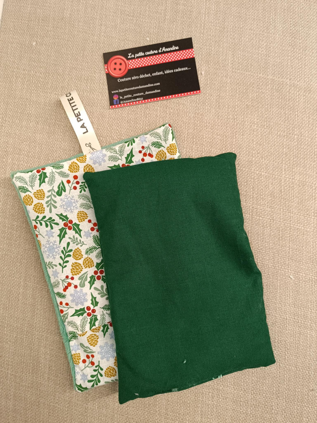 Bouillotte sèche motif noël houx