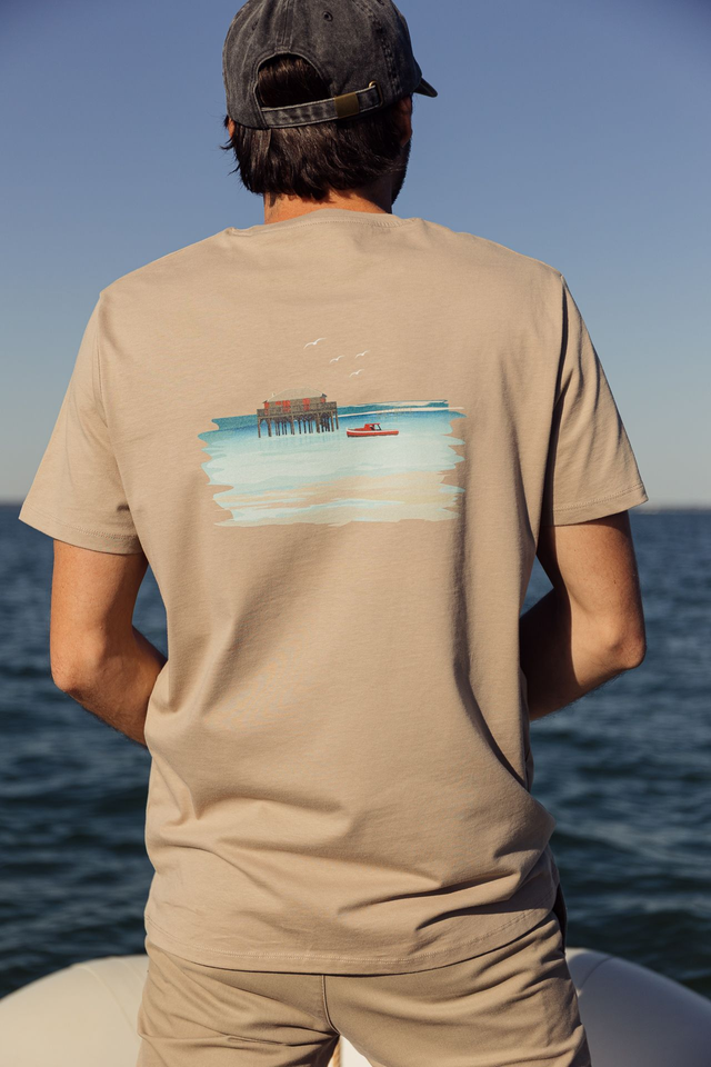 PILOTIS - T-SHIRT COL ROND BEIGE