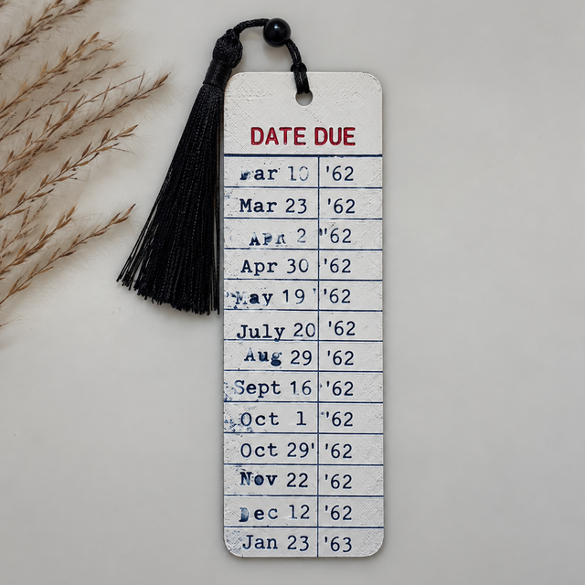Vintage Library Date Due 1960's 3D Printed Bookmark