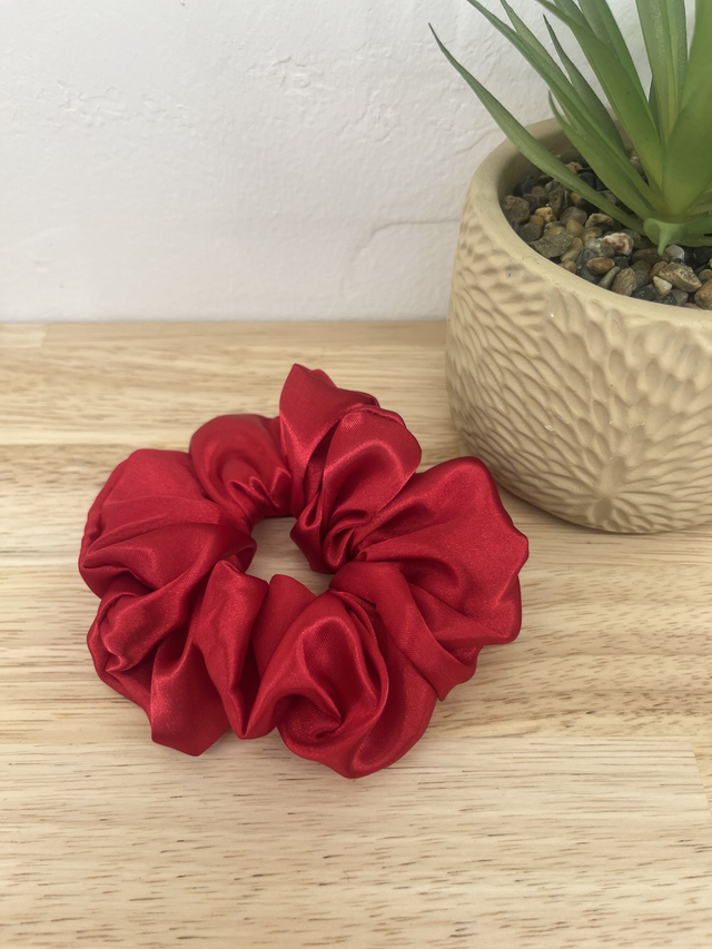 Chouchou en satin - rouge