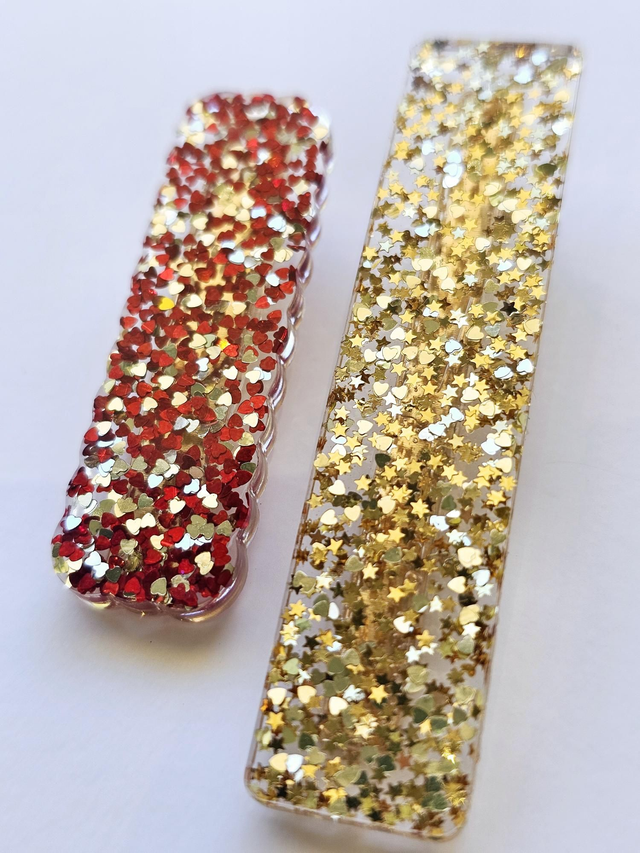 DUO BARRETTES ETOILES & COEURS