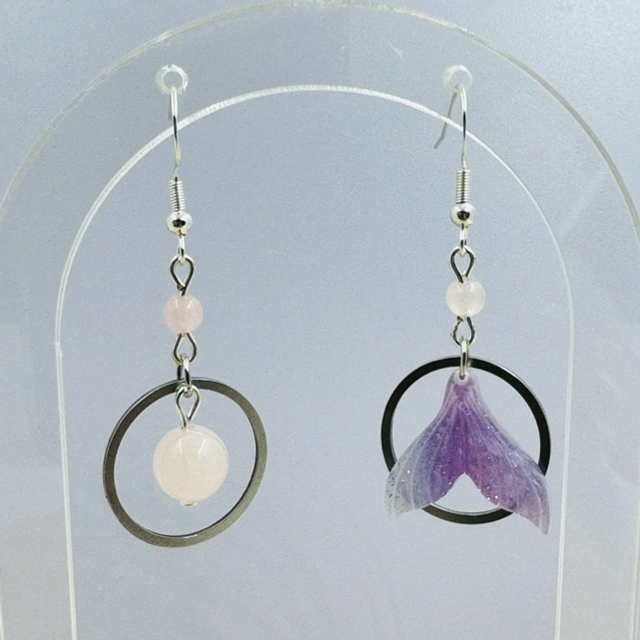 Boucles d’oreilles THÉSÉE quartz rose