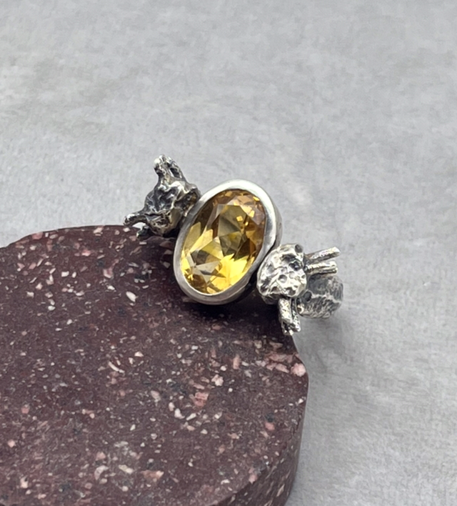 SPIKE CITRINE ring