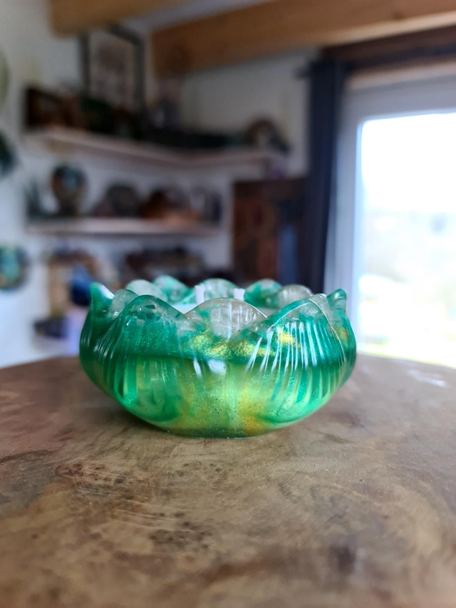 Bougie fleur de lotus verte