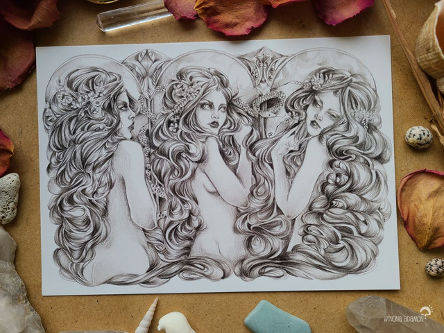 Trio-tyque au Jardin Sauvage - carte A5 