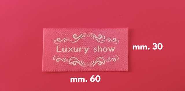 Etichette tessute abbigliamento mm. 30X60 mm. *Paga in 3 rate con Klarna o carta PayPal *  IVA inclusa