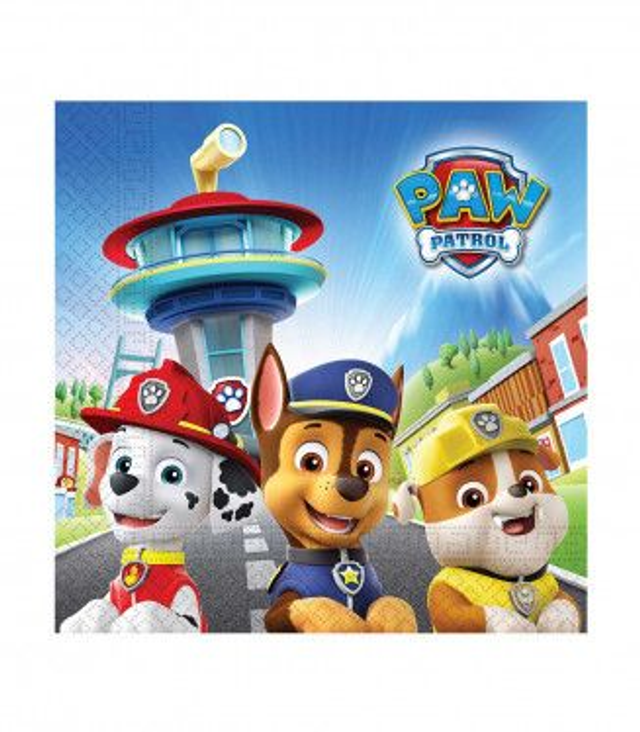 PARTY , 20 TOVAGLIOLI  33X33  PAW PATROL