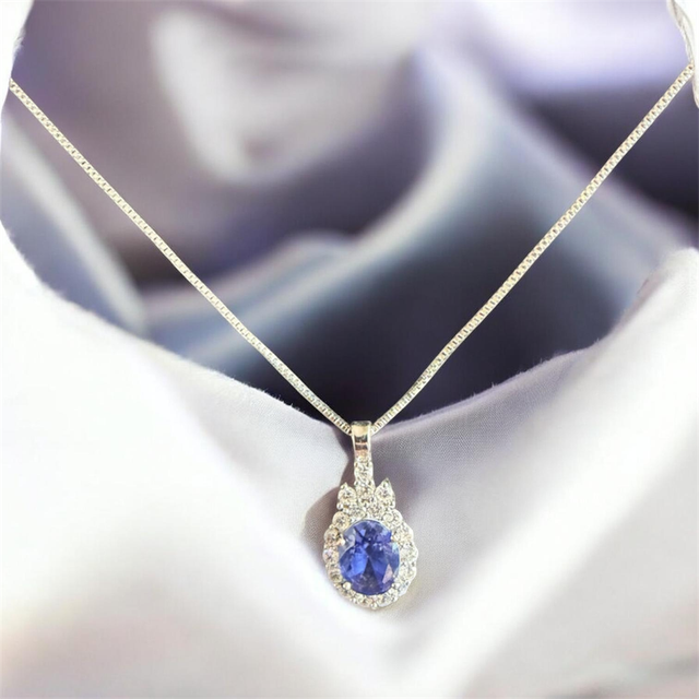 Pendentif argent 925 et tanzanite