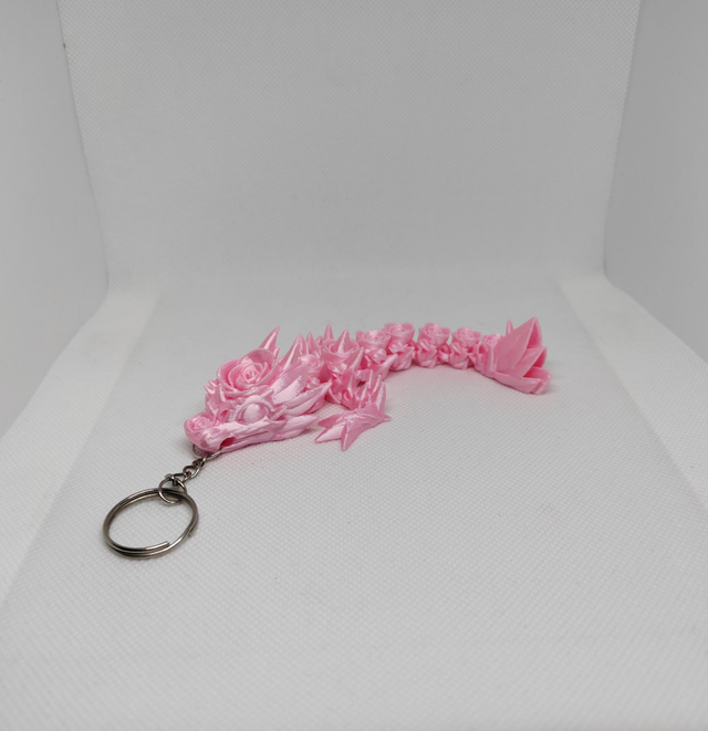 Porte-clés dragon roses