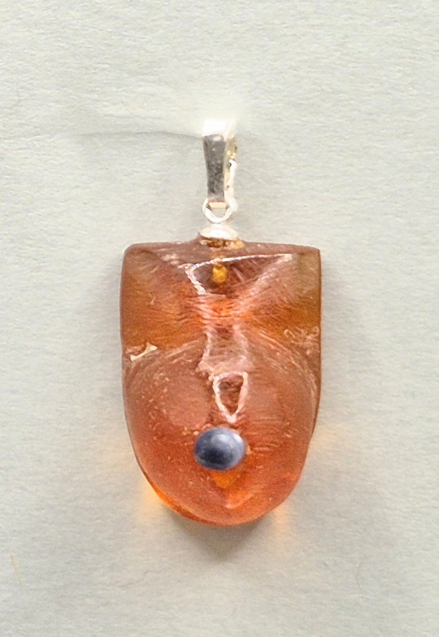 Rav - blåmusling perle