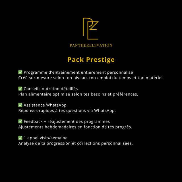 Panther Prestige 4 semaines 