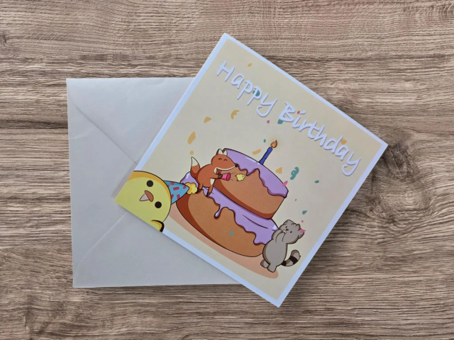 Geburtstagskarte mit Umschlag