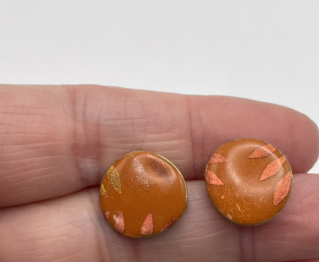 Large Amber Gold Studs
