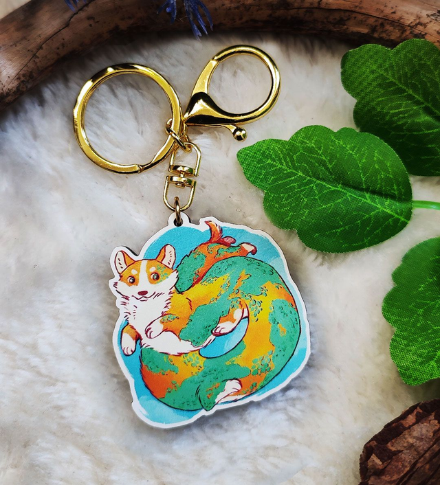Porte-clés Corgi Dragon Solaire